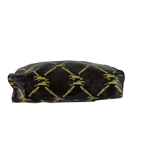 Rare Genuine Vintage LONGCHAMP Brown Logo Leather Wristlet Clutch Authenticated - Picture 8 of 13